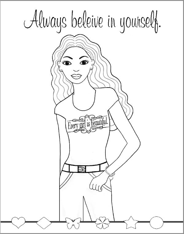 Free Coloring Page -  Charmz Girl: Lauryn